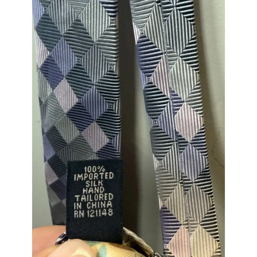 Ted Baker London Geometric Silk Tie Adjustable Necktie Designer Men’s Multicolor